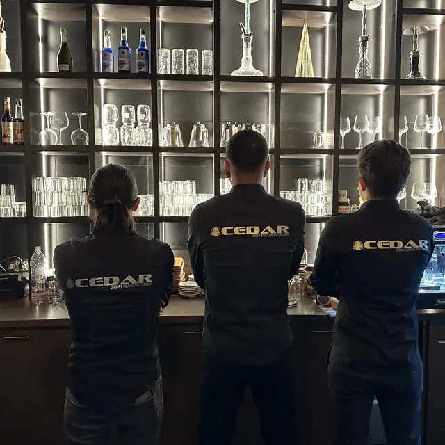 The Cedar team at the bar in Dortmund