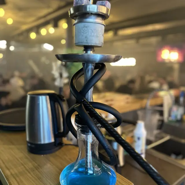 A freshly built shisha at the bar